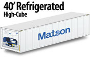40 foot high-cube reefer for refrigerated container shipping Alaska to Asia