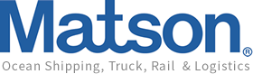 Blue Matson logo with Ocean, Shipping, Truck, Rail and Logistics written beneath it.